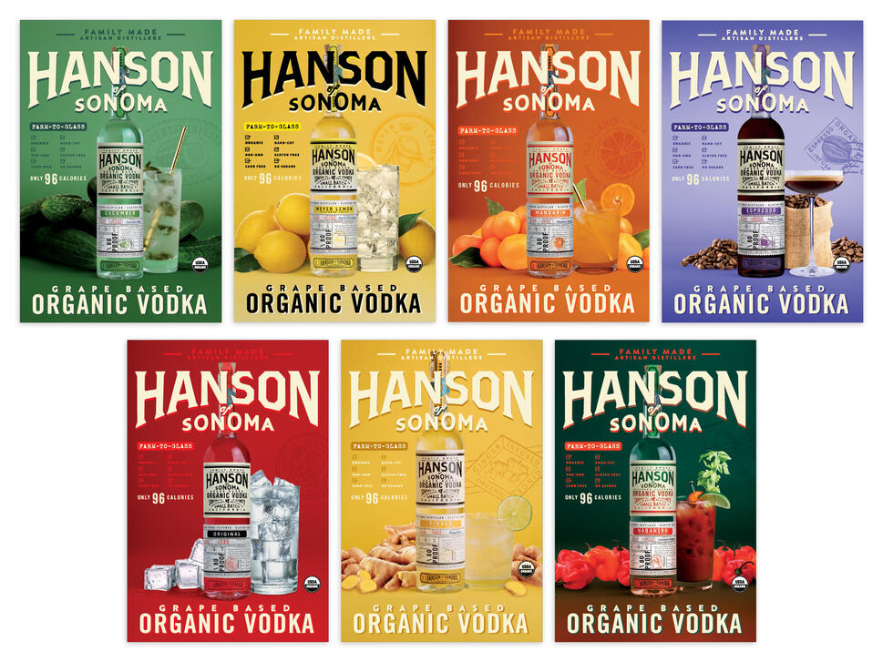 Hanson Vodka | Individual Flavor POS