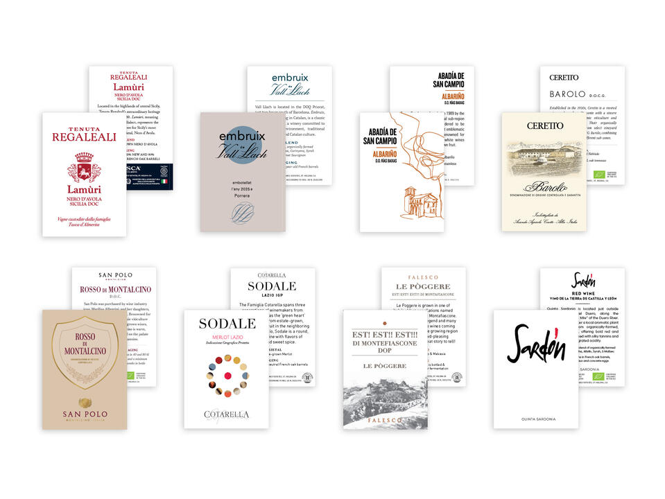 Multi-Brand Heritage Wines | Wine Tasting Cards, featuring the label on the front.