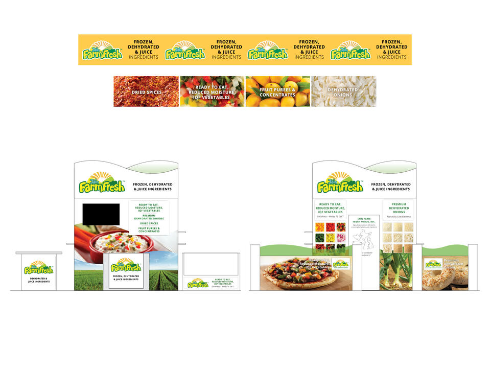 Jain Farm Fresh \n Trade Show Booth Elevations and Sign