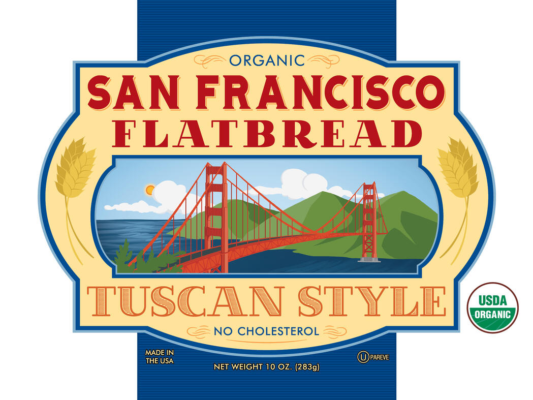 San Francisco Flatbreads | Package - Front Illustration