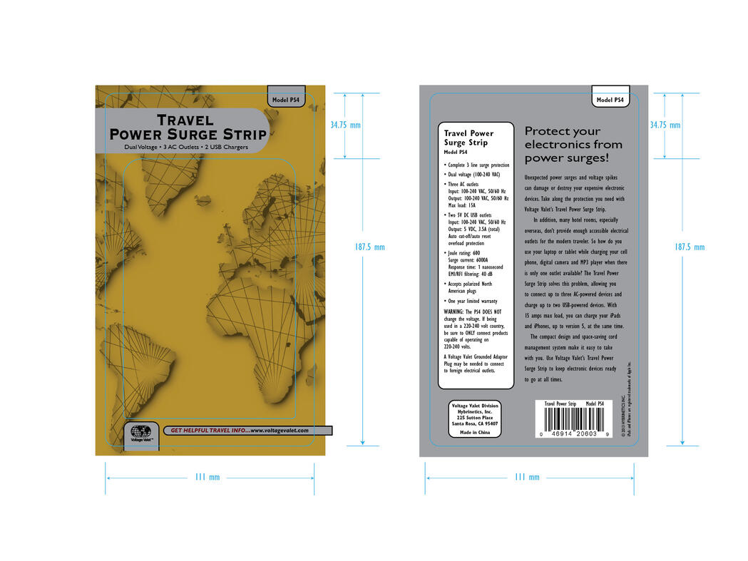 Voltage Valet | Travel Power Surge Strip Blister Pack