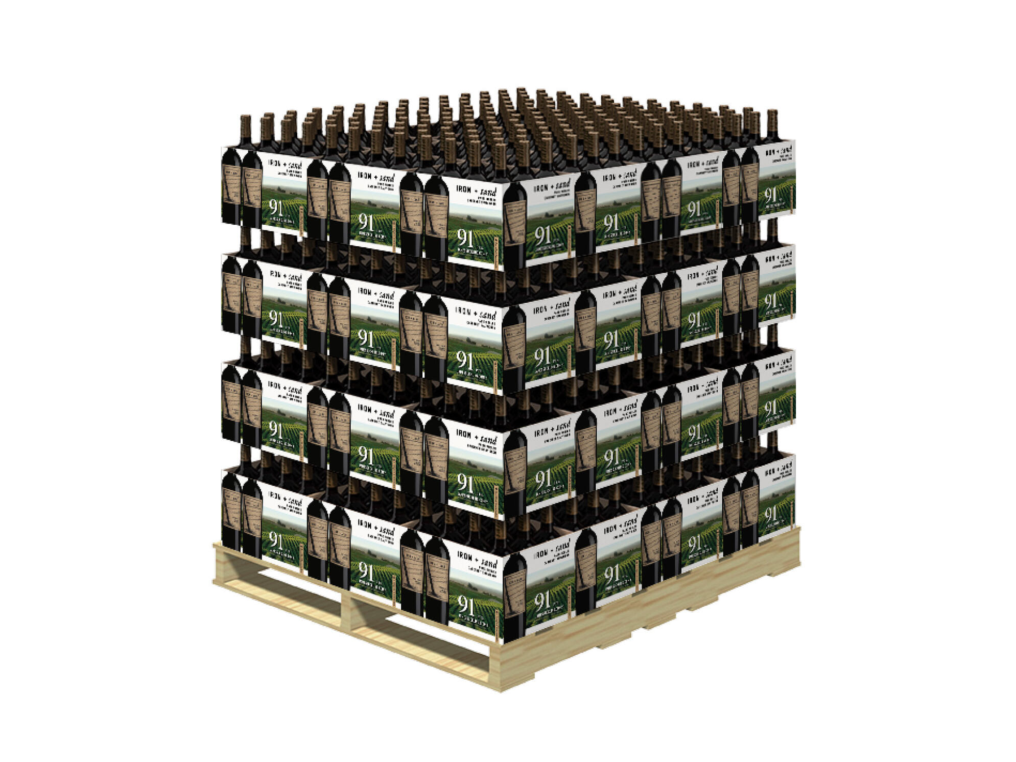 IRON + sand | Tray Pack Pallet Rendering