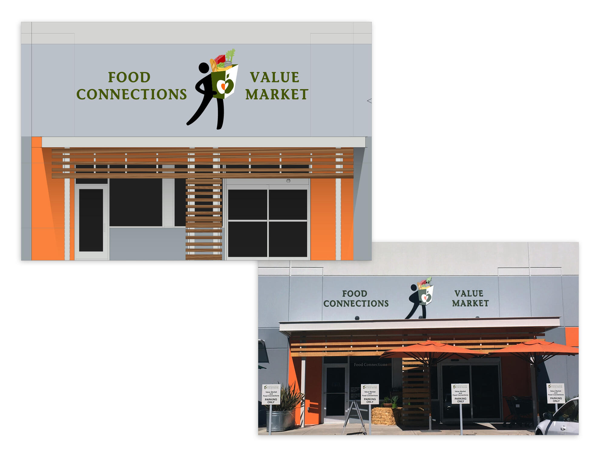 Redwood Empire Food Bank | Food Connections and Value Market Store Signage